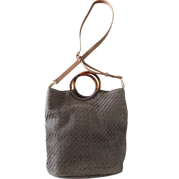 Banana Republic Woven Ring Handle Tote | Summer Straw Bag One Size - Picture 8 of 9